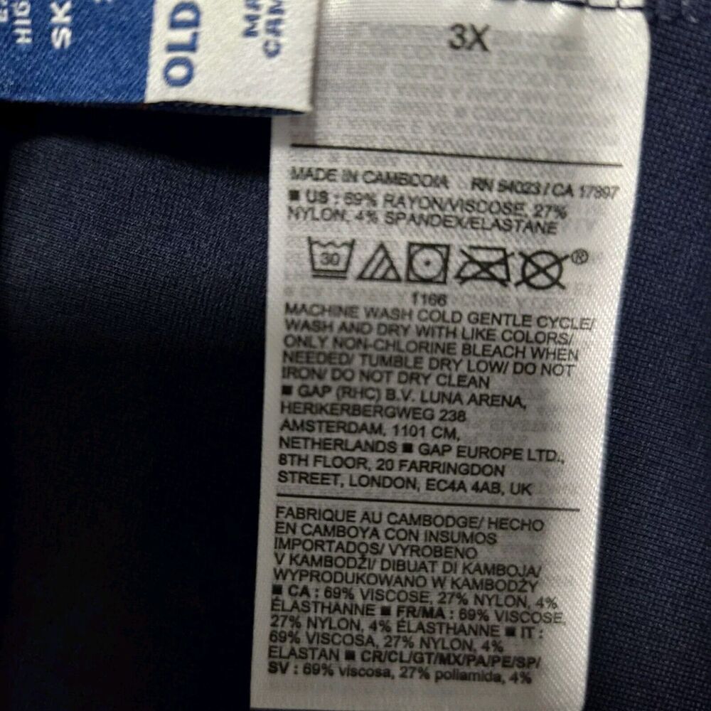 Old Navy 3X Pants Navy Extra High Rise Pull-on Knit Straight Leggings NEW - Picture 6 of 8